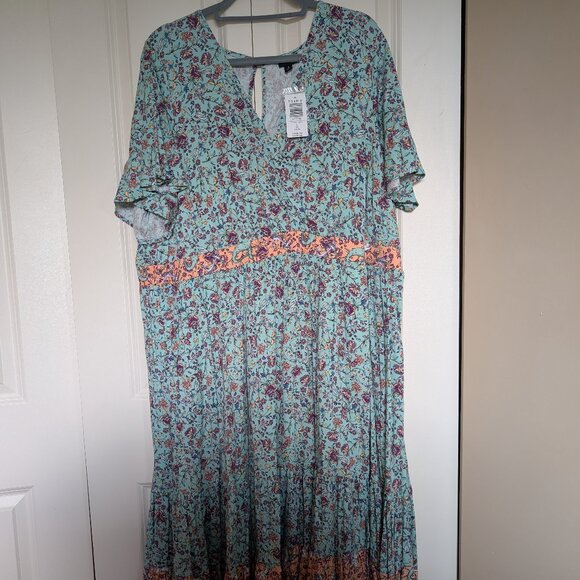 TORRID Challis Surplice Skater Midi Dress SIZE 3 - Picture 3 of 4